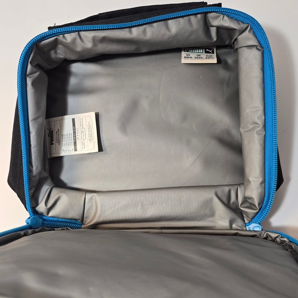 Puma Backpack and Lunch Bag Set Blue Black Kids School Travel - Picture 8 of 9